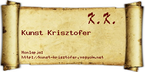 Kunst Krisztofer névjegykártya